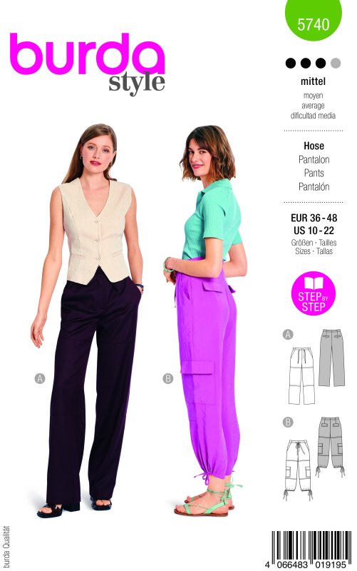 Burda Schnittmuster Damen Hosen Gr. 36-48