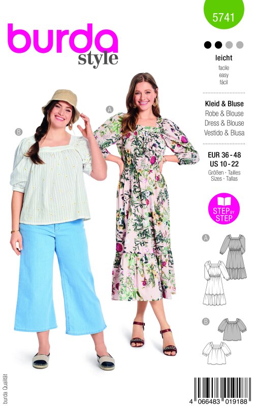 Burda Schnittmuster Damen Kleid & Bluse,  Gr. 36 - 48