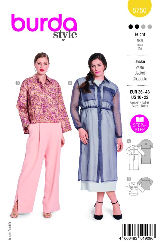 Burda Schnittmuster Damen Jacke, Gr. 36 - 48
