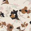 Modestoffe Viskose-Leinen Stoff, Blumen Beige (Kleid)