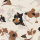 Modestoffe Viskose-Leinen Stoff, Blumen Beige (Kleid)