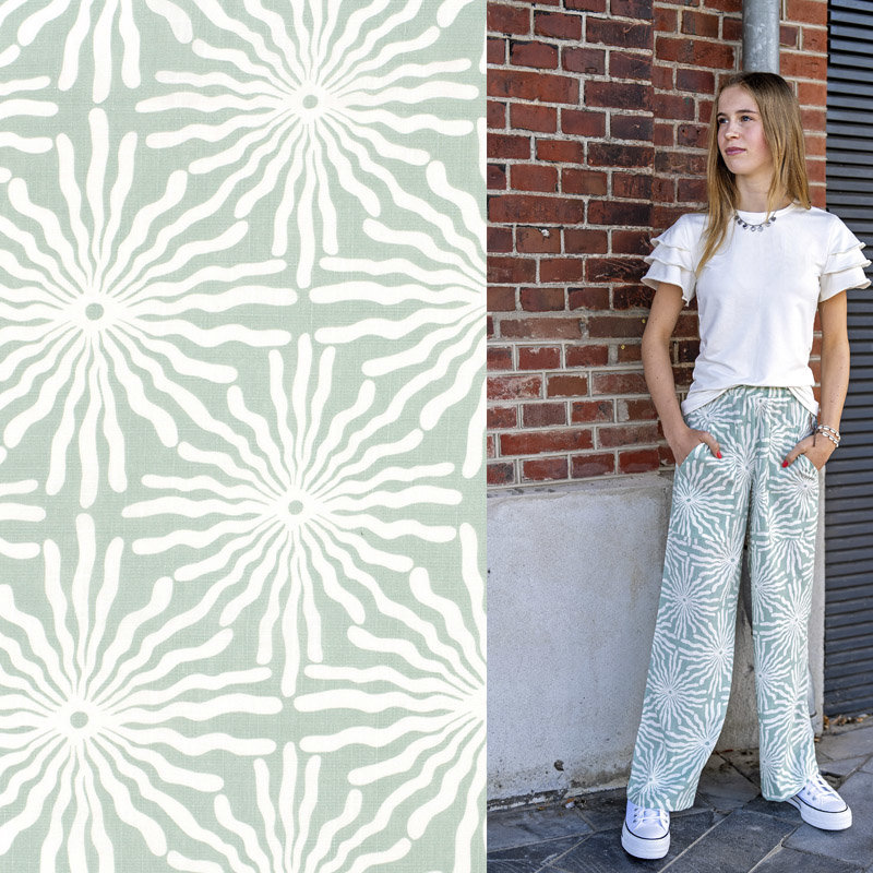 Modestoffe Gewebte Baumwollviskose, Sonnen Altes Grün (Hose)