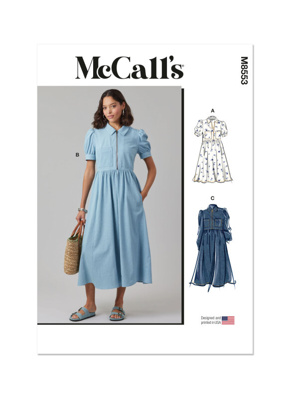McCalls Schnittmuster Damen Kleid mit Ärmeln und verschiedenen Längen H5 32-40