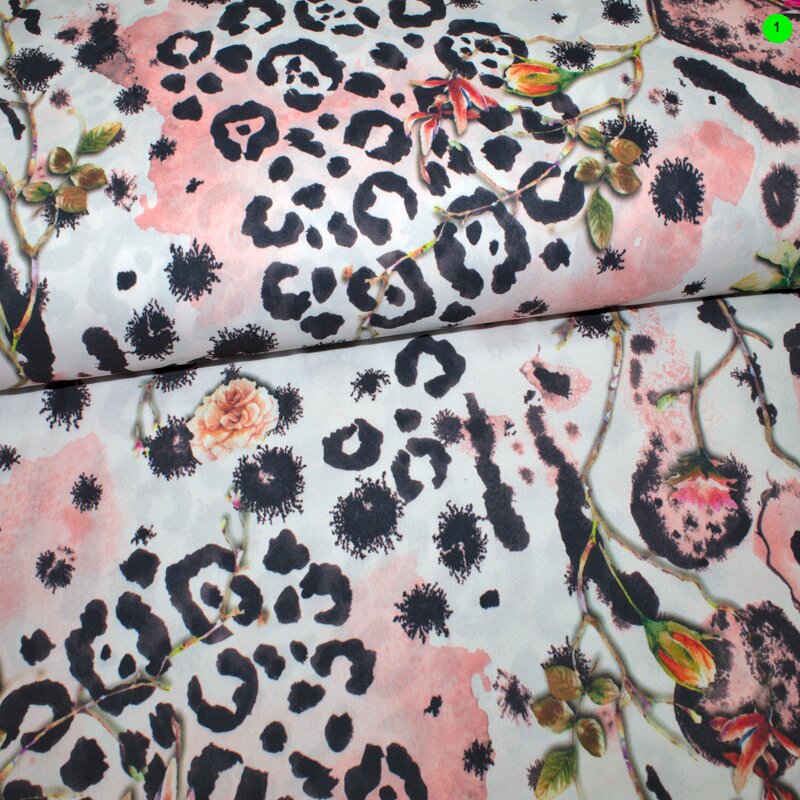 Dobby Georgette Druck Animalprint  01 lachs