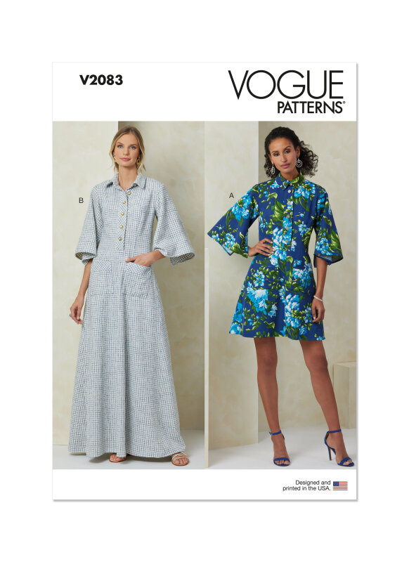 Vogue Schnittmuster Damen Kleid mit Polokragen