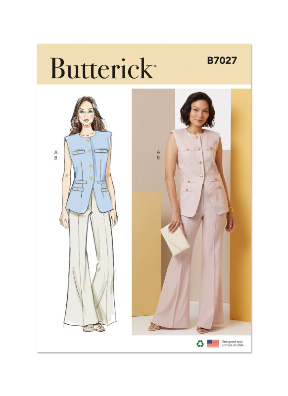 Vintage Butterick Schnittmuster Damen Weste und Hose