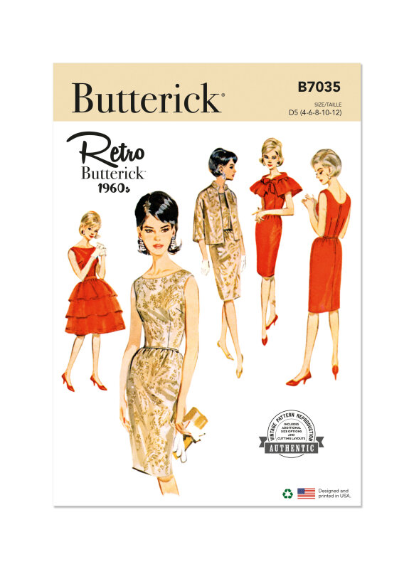Butterick Schnittmuster Damen Kleid, Jacke, Umhang und Überrock