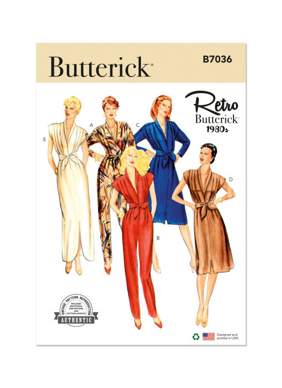 Butterick Schnittmuster Damen Jumpsuit, Kleid und Schärpe