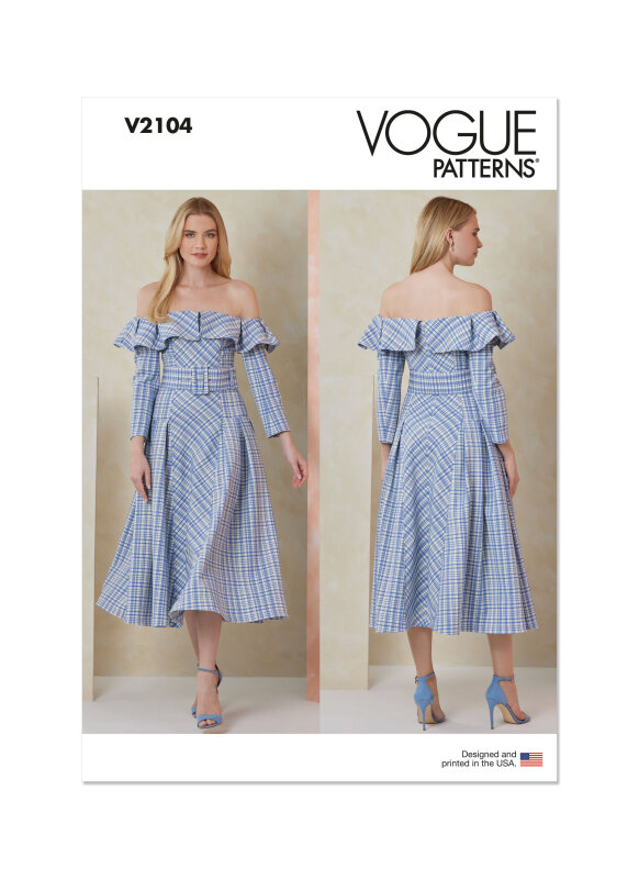 Vogue Schnittmuster  Kleid und Gürtel für Damen