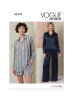 Vogue Schnittmuster  Damen Pajamas, Gr. 34-50