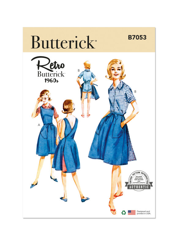 Butterick Schnittmuster Vintage Pullover, Rock, Shorts und Bluse für Damen