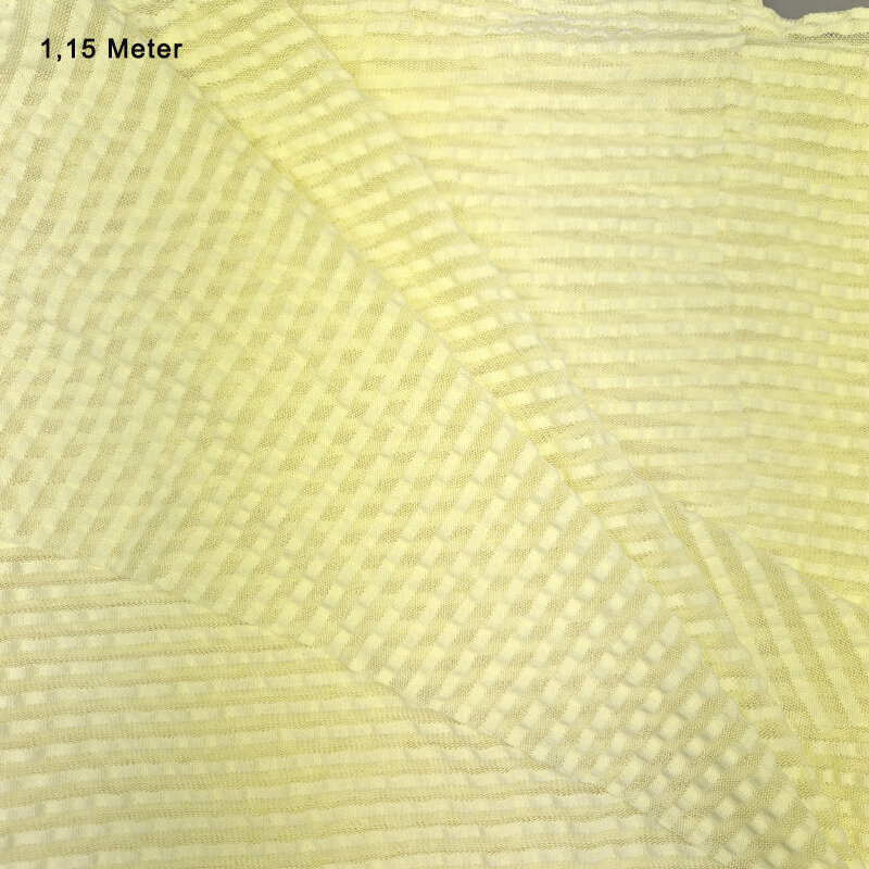 Bi-Stretchtüll Streifen mit Cloque Streifen 5 mm - gelb; 1,15 Meter
