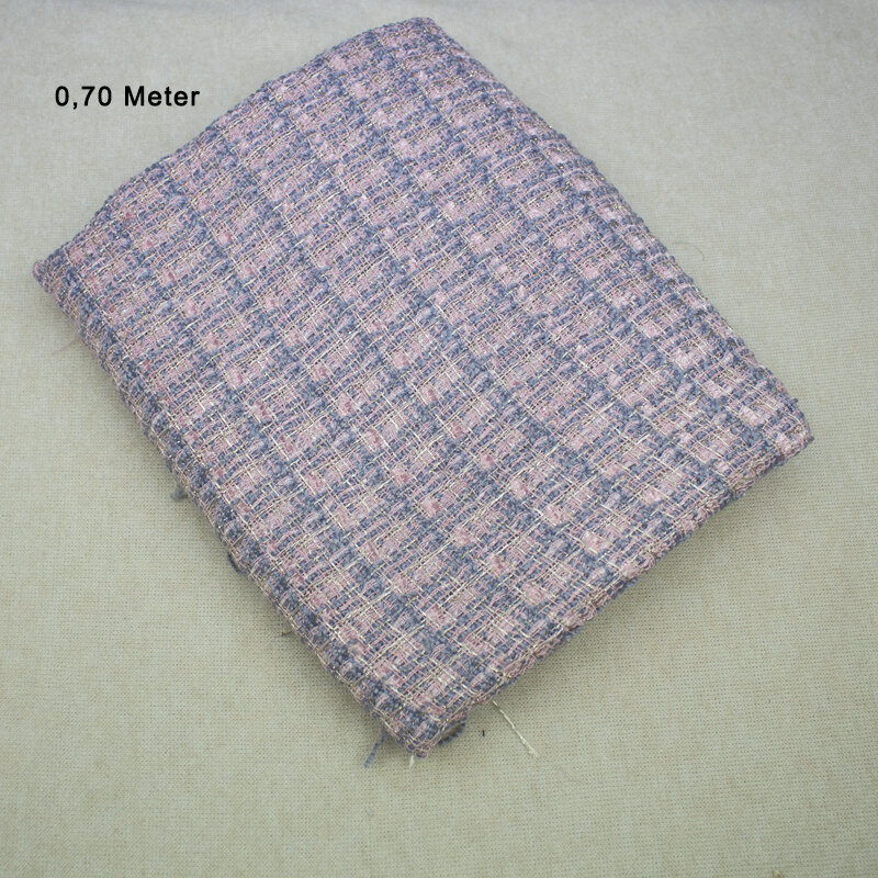 Chanel-Look Karo mit Lurex  rosa-violett, 0,7 Meter