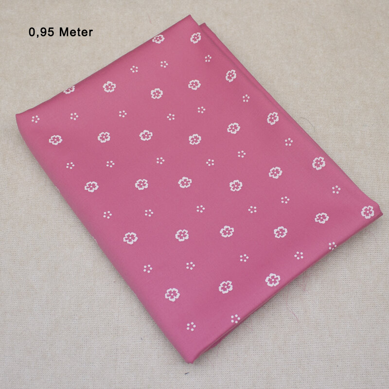 BW/ Satin Druck Blumen, pink;  0,95 Meter