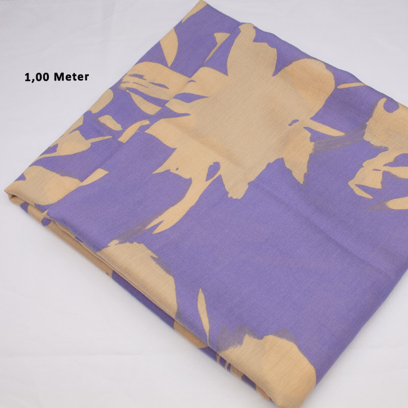 Viskose Nylon Twill, Bedruckt Blätter, lila, 1,00 Meter