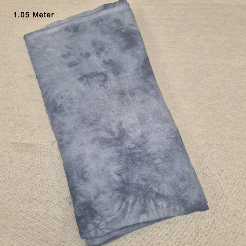 Doppelkrepp Batik ÖkoTex,blau-grau; 1,05 Meter