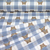 Baumwoll-Flanell Druck Teddy, blau