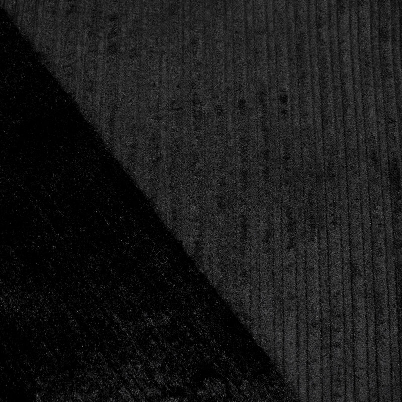 Cord French Wales mit Pelzabseite, schwarz