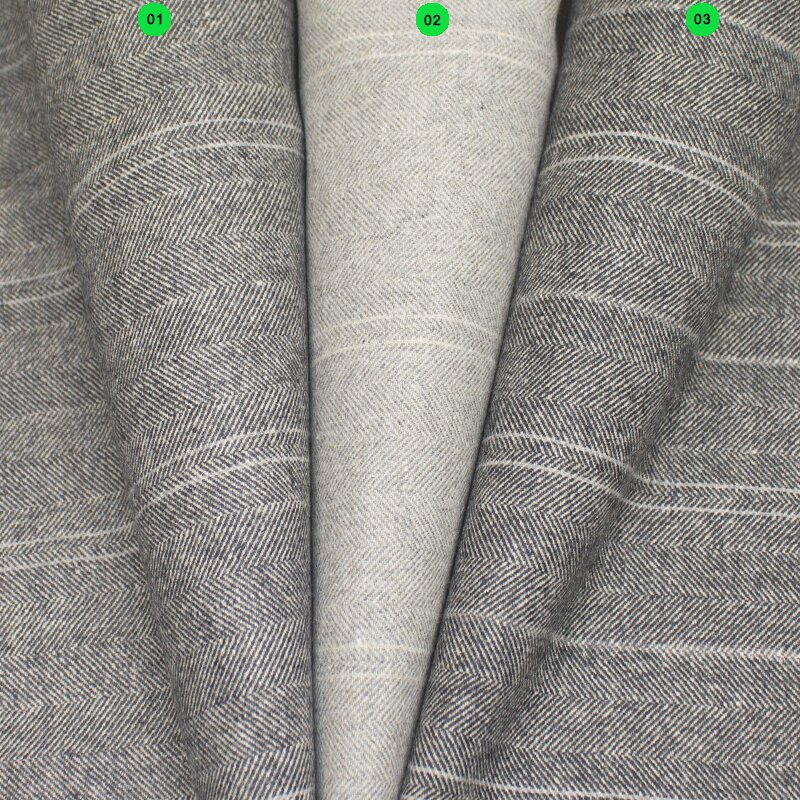 Fischgrat Nadelstreifen Flanell 03 schwarz-grau