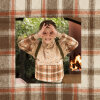 Modestoffe Kinder, Stepp Karo; ecru/braun  (Jacke)