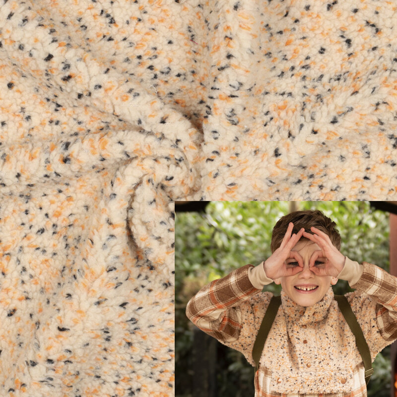 Modestoffe Kinder, Teddy Tweed, beige (Jacke/ Rucksack)