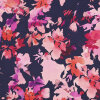 Modestoffe Damen,Jersey Digital Blumen, marine-pink,  (Top)