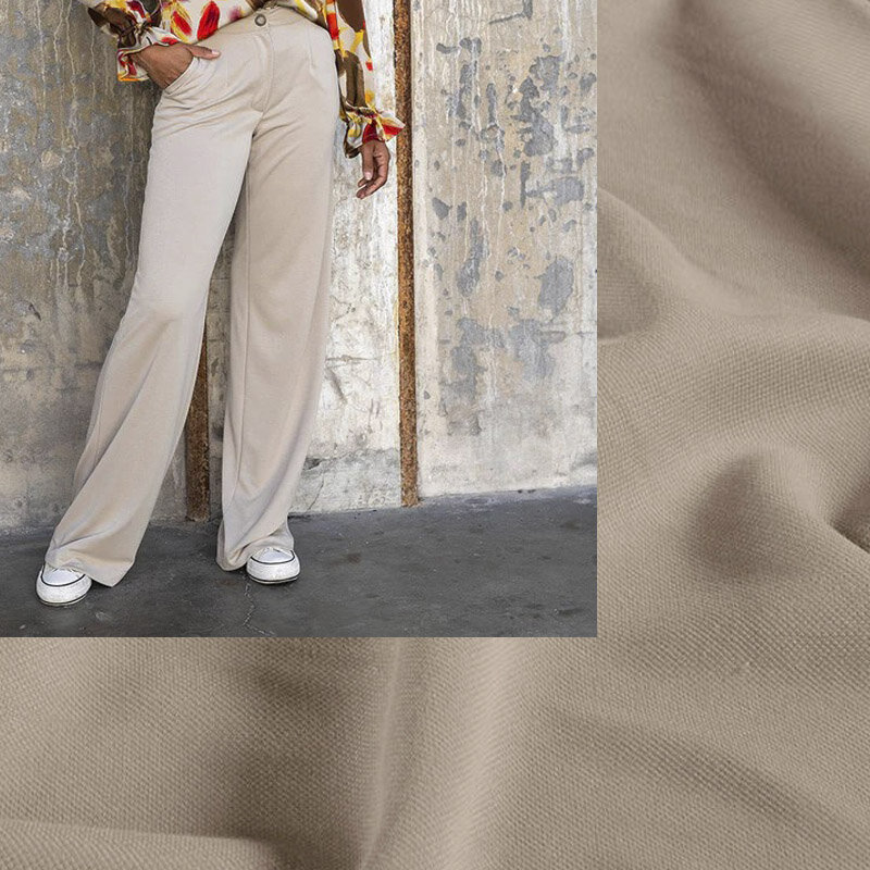 Modestoffe Damen, Pique,  beige  (Hose) Öko Tex