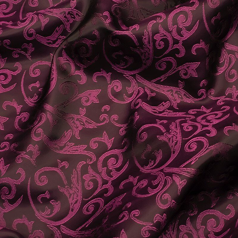 Futterstoff Jacquard Florales, bordeaux-pink; 235-F126 Fb. 02