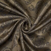 Futterstoff Jacquard Rosen 50 mm, gold-anthrazit;...