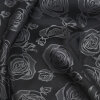 Futterstoff Jacquard Rosen 50 mm, anthrazit-silber;...