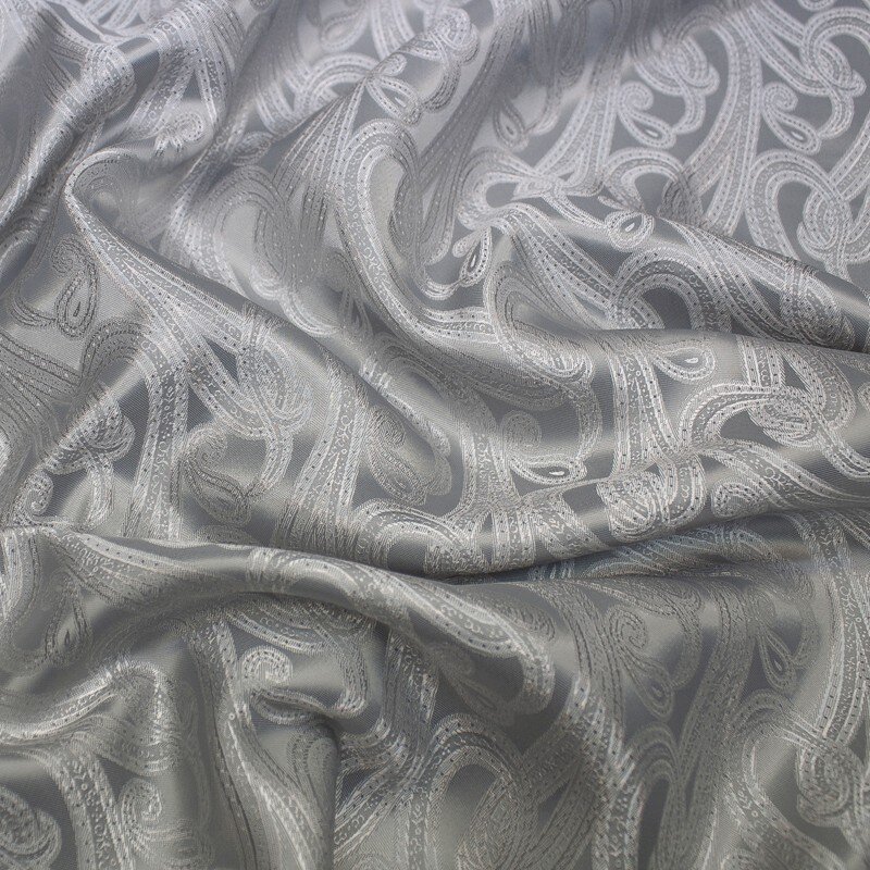 Futterstoff Jacquard Paisley,grau-silber; Design 235-F1260168 Fb. 101