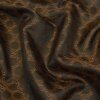 Futterstoff Jacquard Blumenkette, dunkelbraun-gold;...