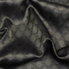 Futterstoff Jacquard Blumenkette, anthrazit-grün;...