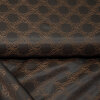 Futterstoff Jacquard Blumenkette, dunkelbraun-orange;...