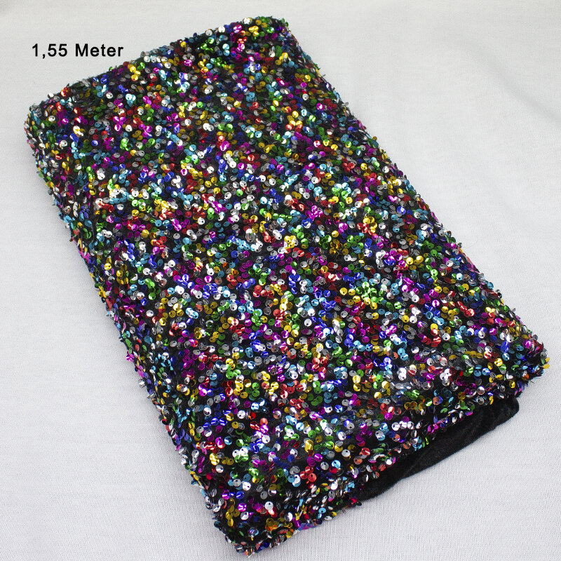 Samt mit Pailletten - Konfetti, multicolor,  1,55 Meter