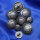 Trachtenknopf aus Metall. rund, altsilber, 8 bis 2mm