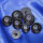 Trachtenknopf  Pusteblume, schwarz, 15 bis 20 mm