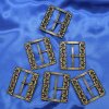 Gürtelschnalle aus Metall mit Blumen-Motiv, altgold...