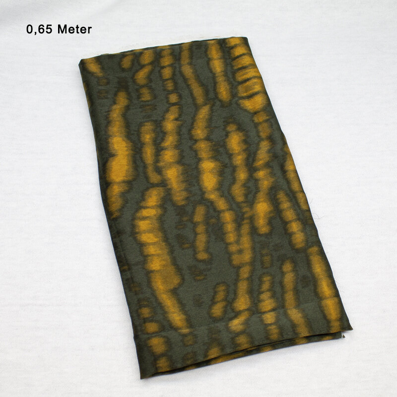 Micro Satin Druck, schwarz-ocker, 0,65 Meter