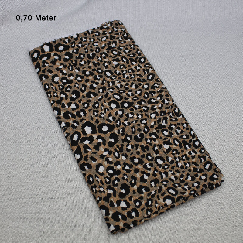 Jersey Viskose Digi Druck Leo,Öko Tex, braun-beige, 0,70 Meter
