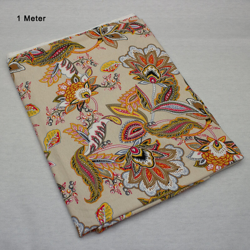 Jersey Viskose DIGI Druck Paisley ÖkoTex, beige, 1,00 Meter