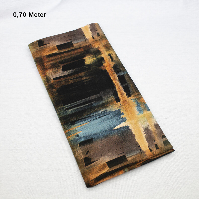 Romanit Jersey Druck Abstrackt, schwarz-orange, 0,70 Meter
