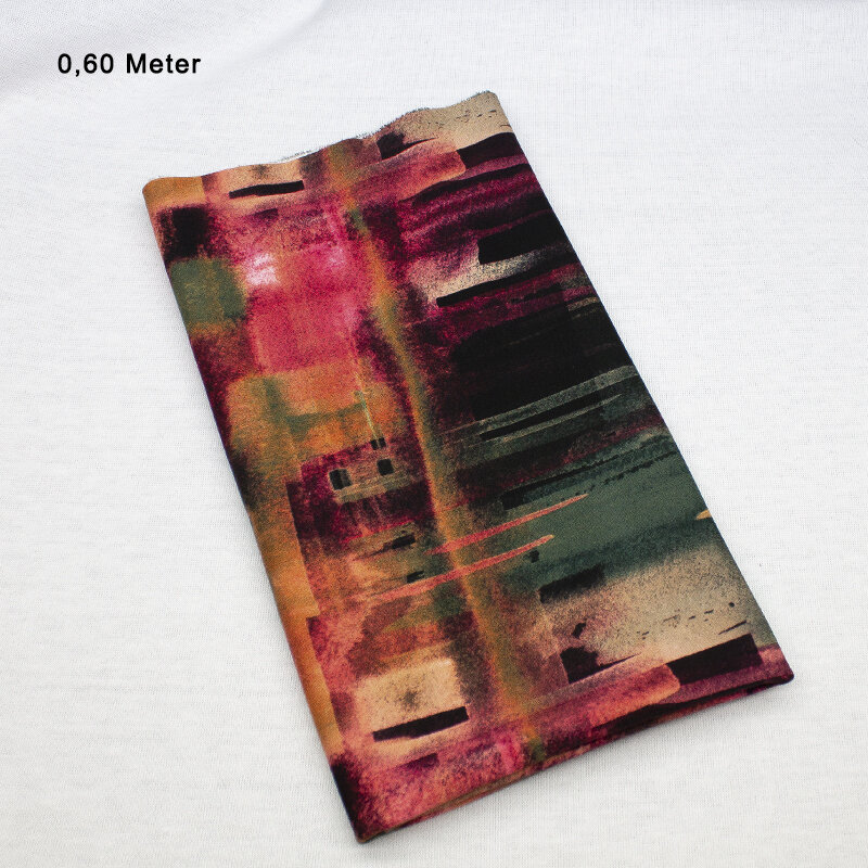 Romanit Jersey Druck Abstrackt, grün-pink, 0,60 Meter
