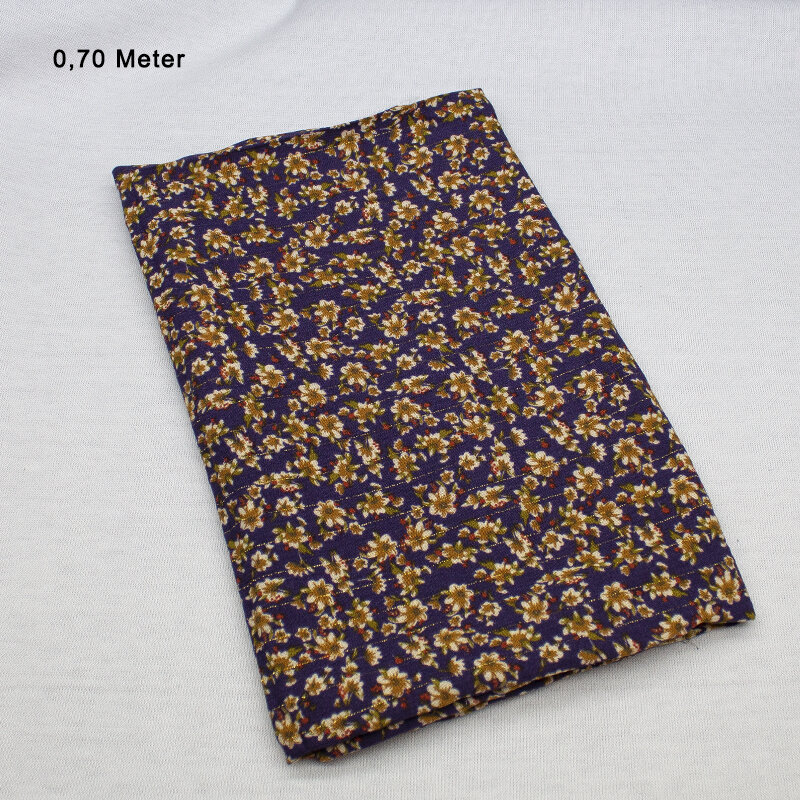 VI-Mouseline Druk-Lurex Blumen, violett, 0,70 Meter