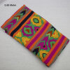 VIiscose Cloque Druck Streifen, pink-orange, 0,65 Meter
