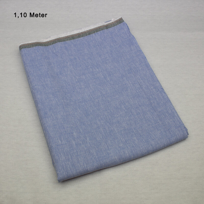 Leinen Bundgewebe Öko Tex, hellblau-weiß, 1,10 Meter