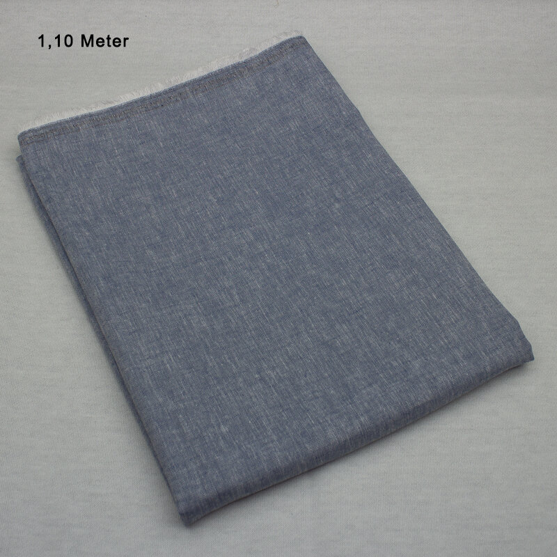 Leinen Bundgewebe Öko Tex, jeansblau-weiß, 1,10 Meter