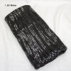 Samt mit Pailletten Wellen, schwarz, 1,50 Meter