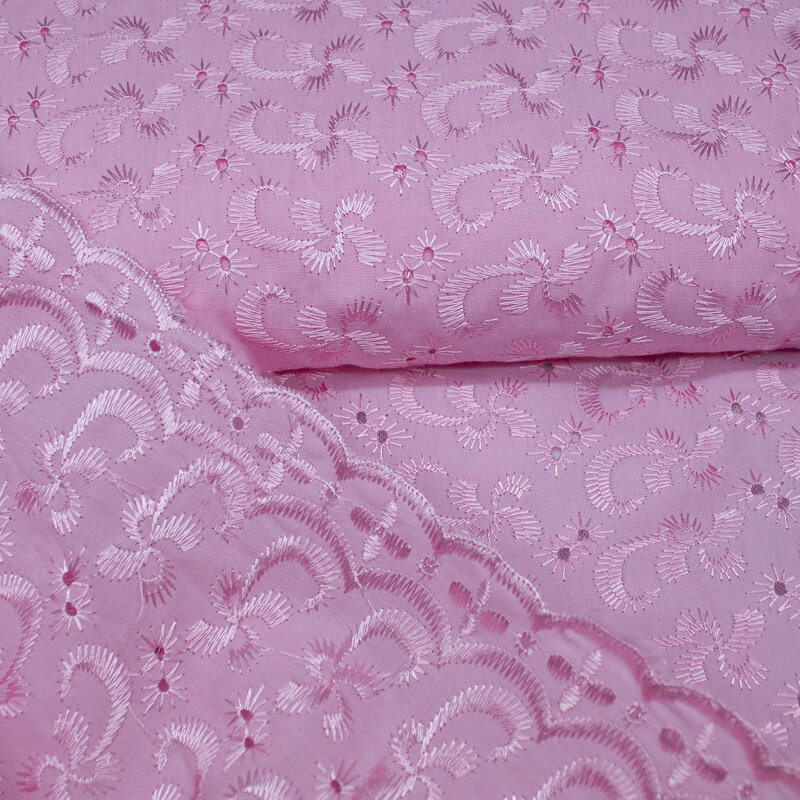 Baumwollmix mit Lochstickerei, pink