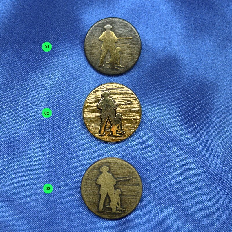 Trachtenknopf aus Metall, Jäger, 20 mm